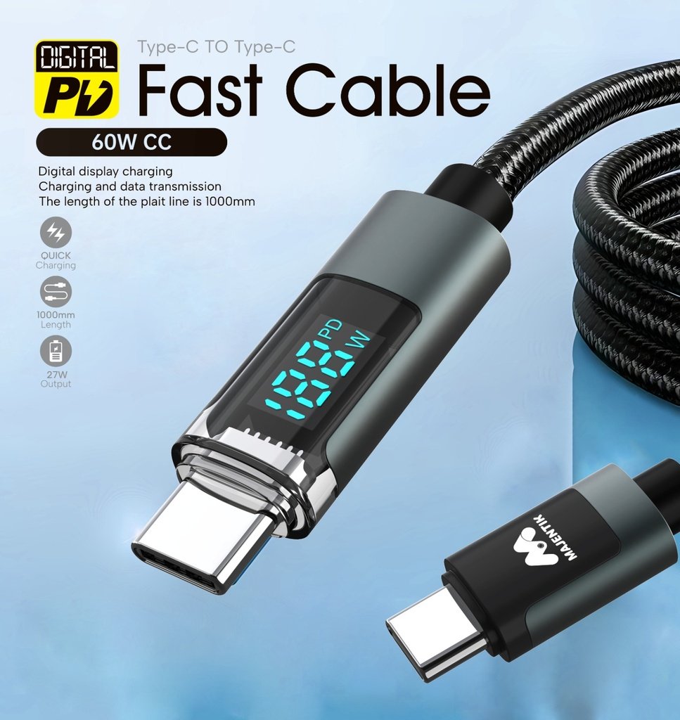 Cable CL-002 Led Type-C To Type-C
