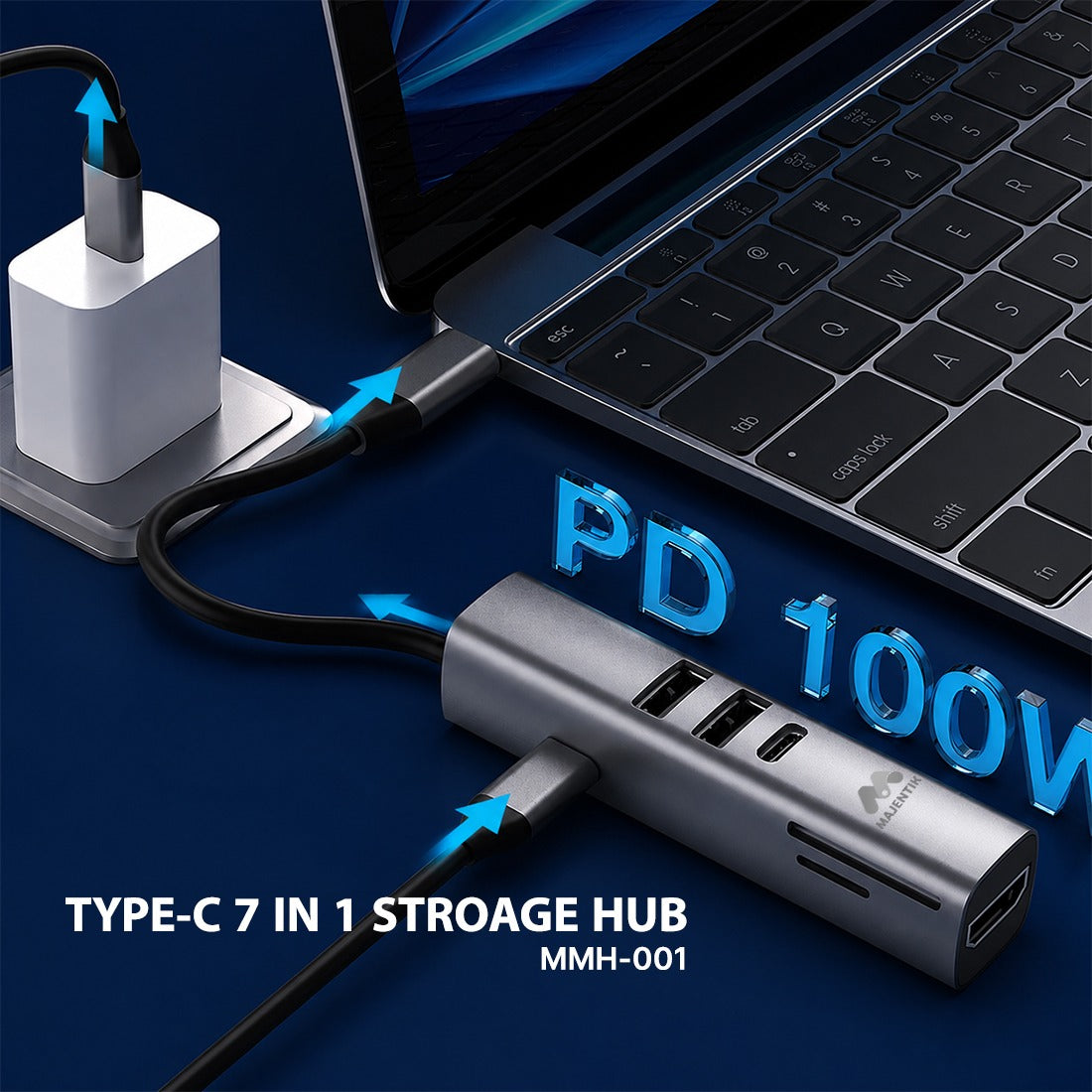 USB HUB MAJENTIK MMH-001